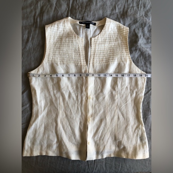 Ellen Tracy 100% Linen Vest L - Picture 9 of 9